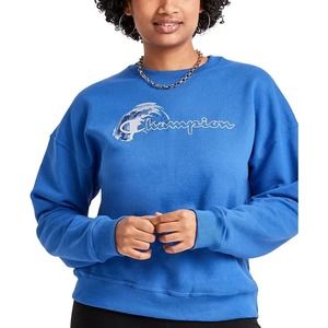 Champion Bright Royal Logo Powerblend Crewneck Sweatshirt - 2X XXL Plus Size